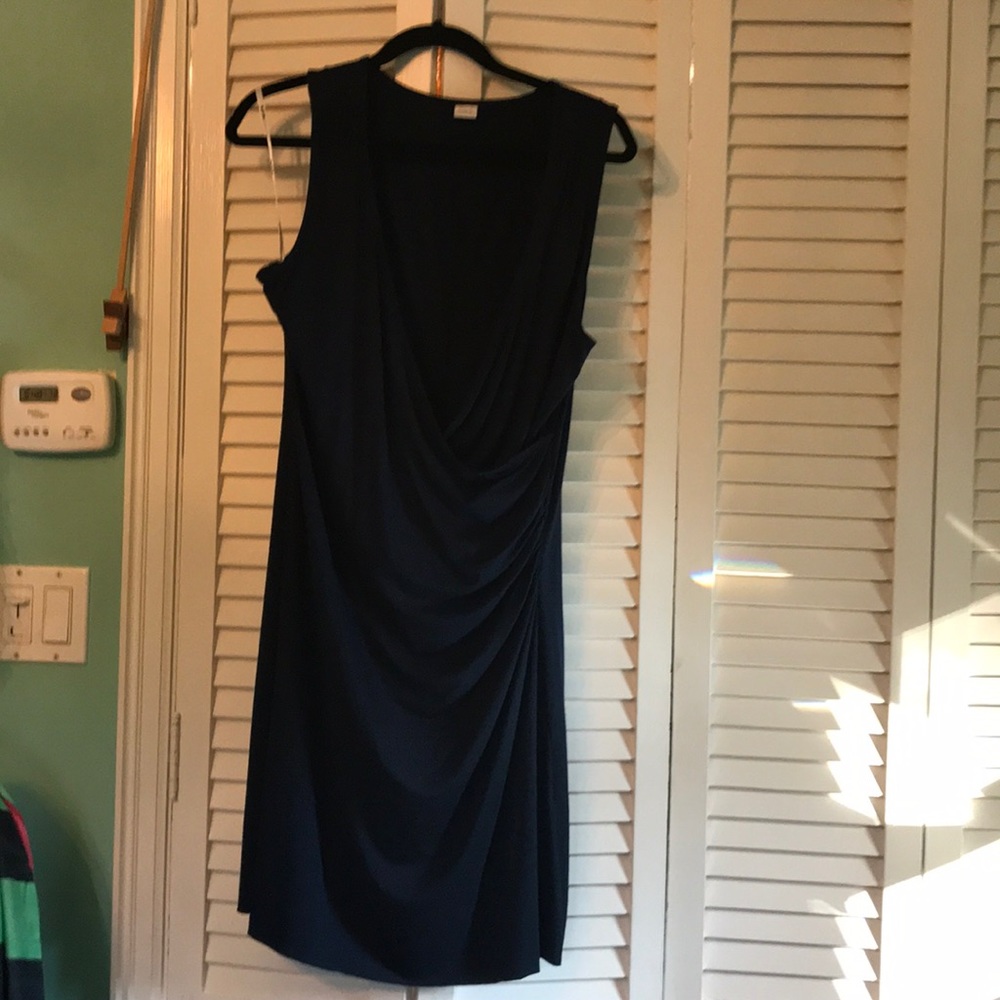 Lovely NAVY wrap front dress by Three Dots